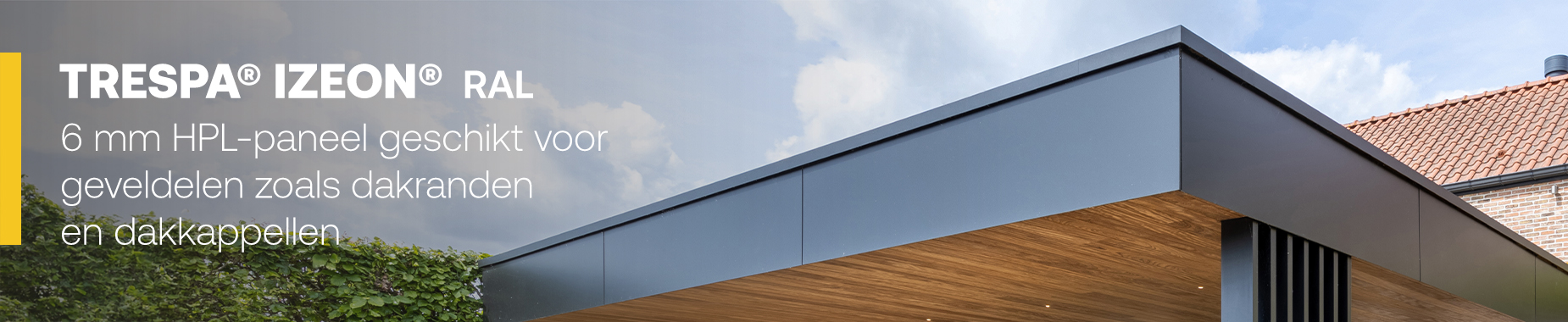 TRESPA® IZEON® RAL 6 mm HPL-paneel geschikt voor geveldelen zoals dakranden en dakkappellen