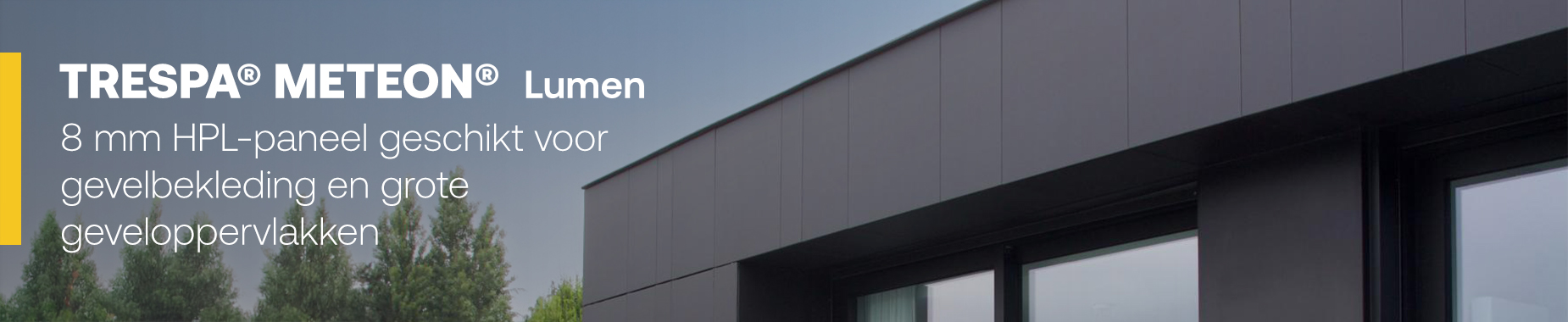 TRESPA® METEON® Lumen 8 mm HPL-paneel geschikt voor gevelbekleding en grote geveloppervlakken